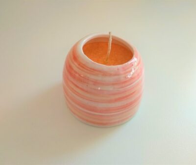 Vasetto in ceramica con candela